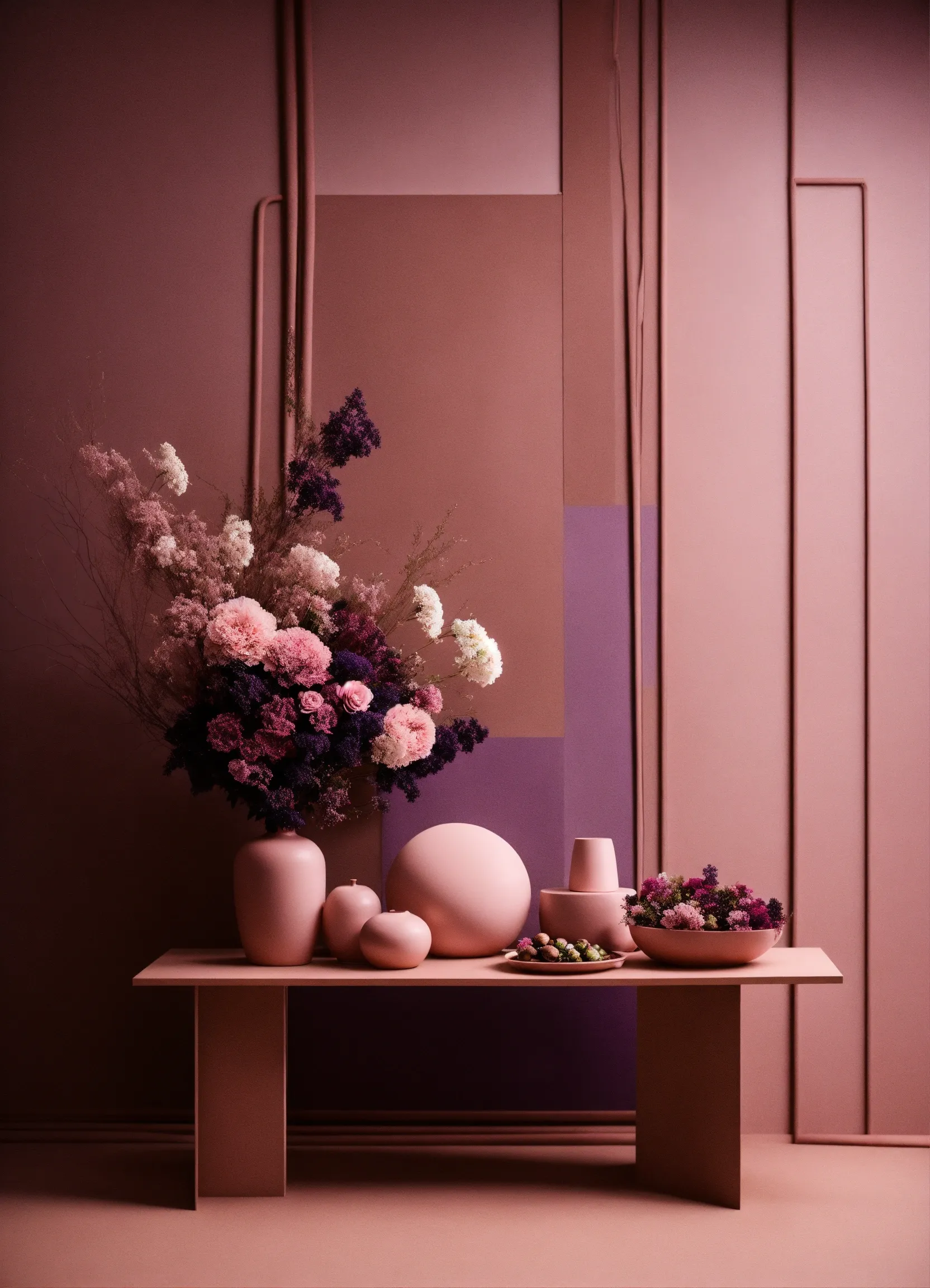 Wooden decorative objects with organic shapes